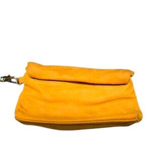 Miss Albright Specialty Burnt Yellow Leather Suede Wristlet Clutch